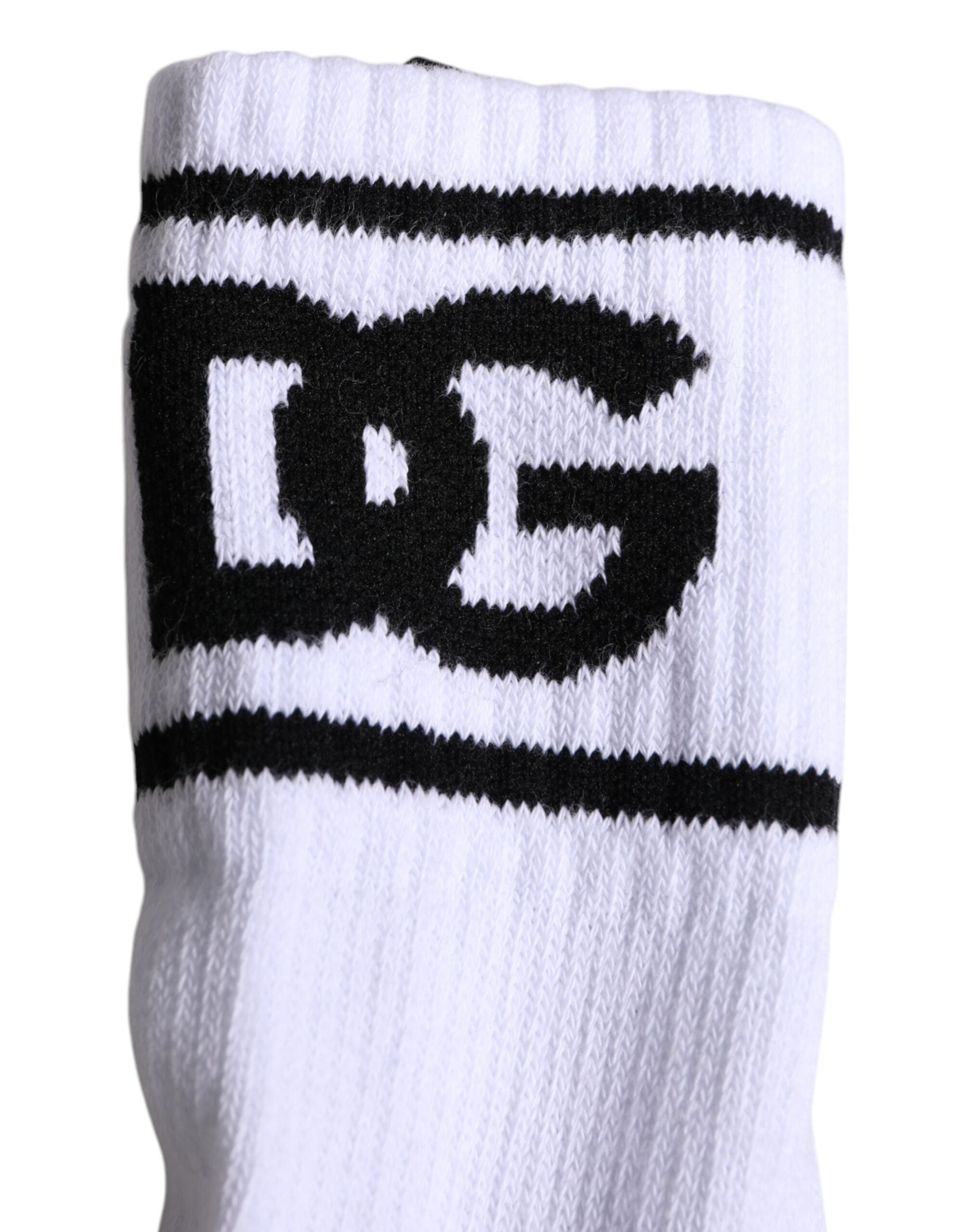 Dolce & Gabbana White Cotton DG Logo Print Open Toe Socks -   -  Dolce & Gabbana.