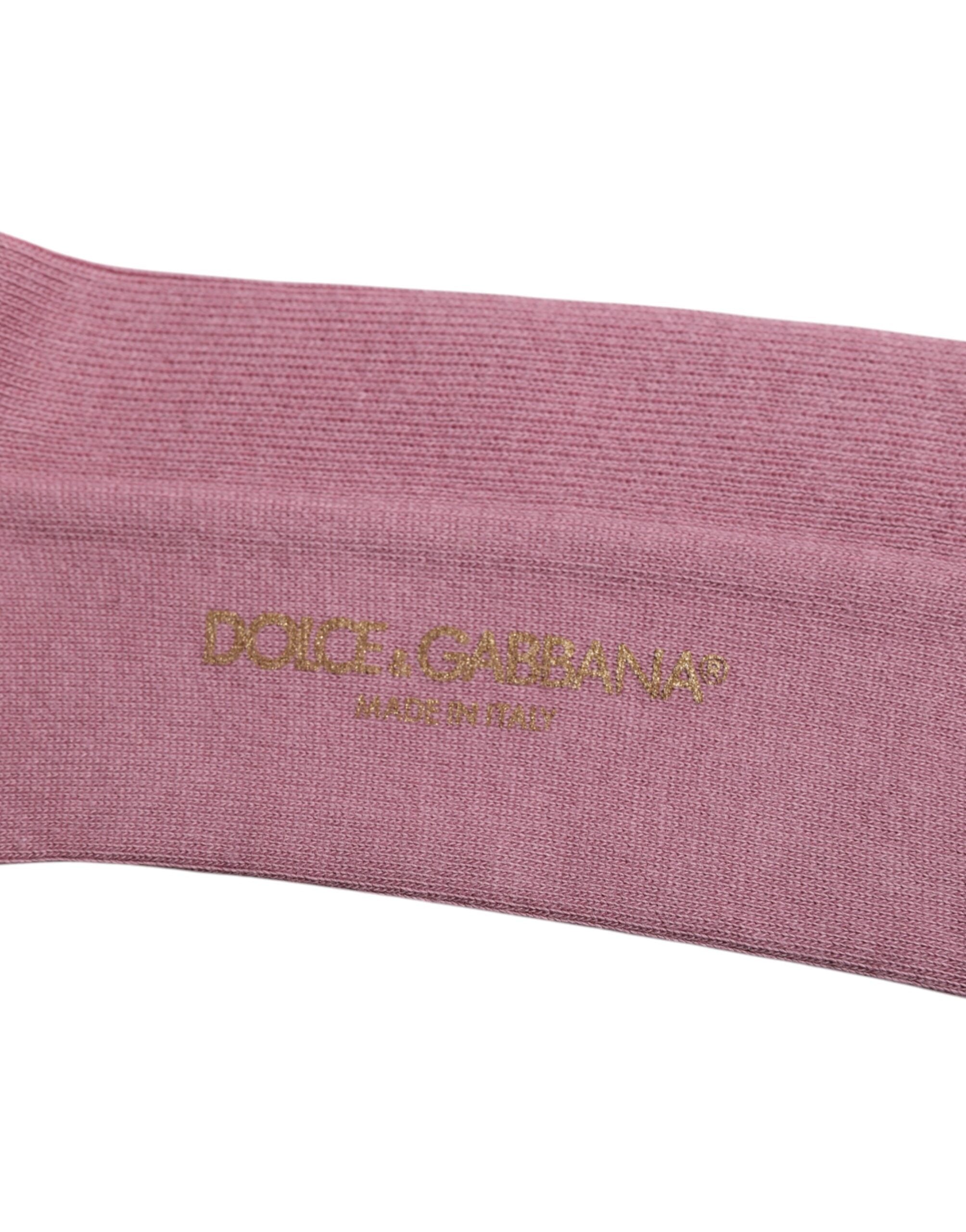 Dolce & Gabbana Rose Pink Cotton Over The Calf Socks -   -  Dolce & Gabbana.