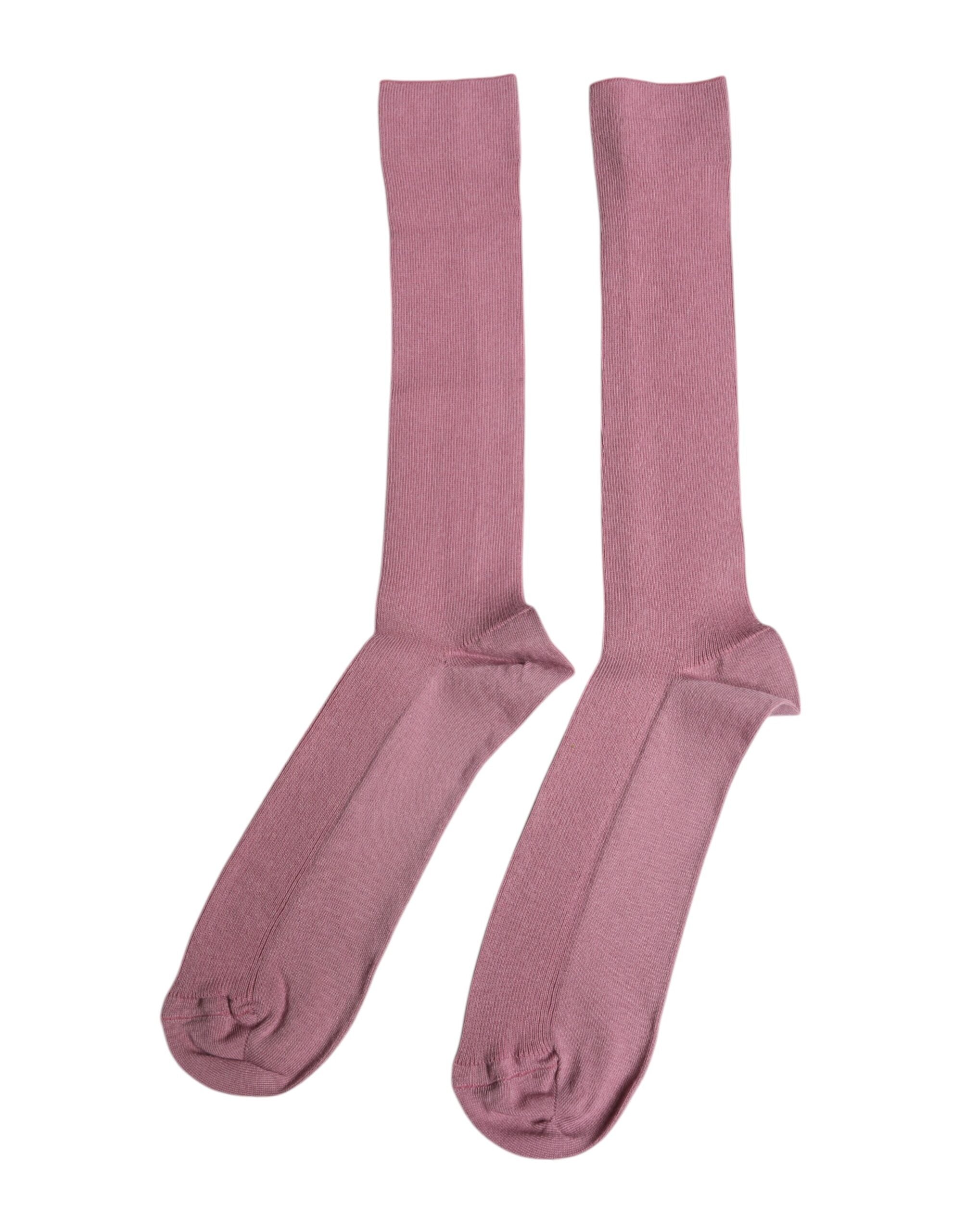Dolce & Gabbana Rose Pink Cotton Over The Calf Socks -   -  Dolce & Gabbana.