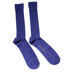 Dolce & Gabbana Purple Cotton Logo Over The Calf Socks -   -  Dolce & Gabbana.