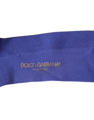 Dolce & Gabbana Purple Cotton Logo Over The Calf Socks -   -  Dolce & Gabbana.
