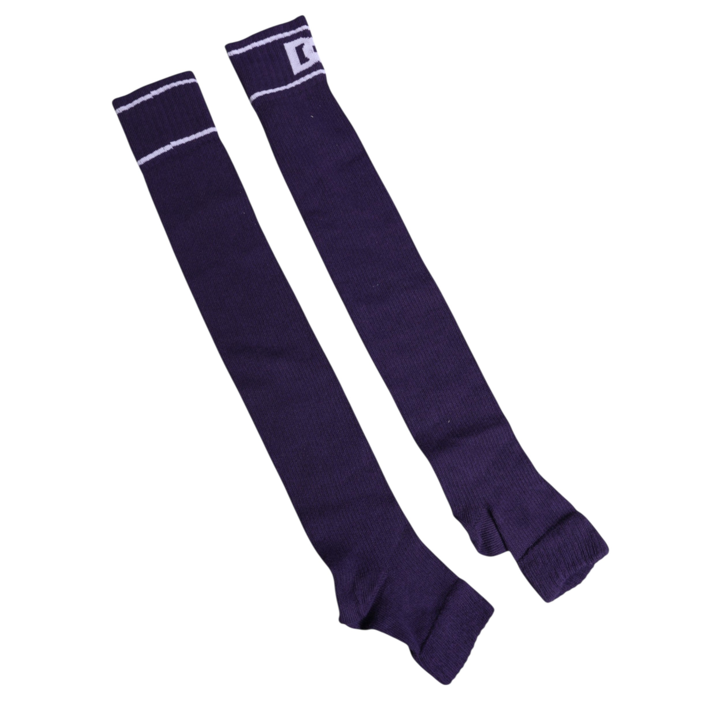 Dolce & Gabbana Purple Cotton DG Logo Print Open Toe Socks -   -  Dolce & Gabbana.