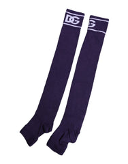 Dolce & Gabbana Purple Cotton DG Logo Print Open Toe Socks -   -  Dolce & Gabbana.