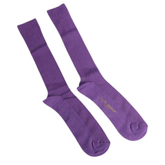 Dolce & Gabbana Purple Cotton Logo Over The Calf Socks -   -  Dolce & Gabbana.