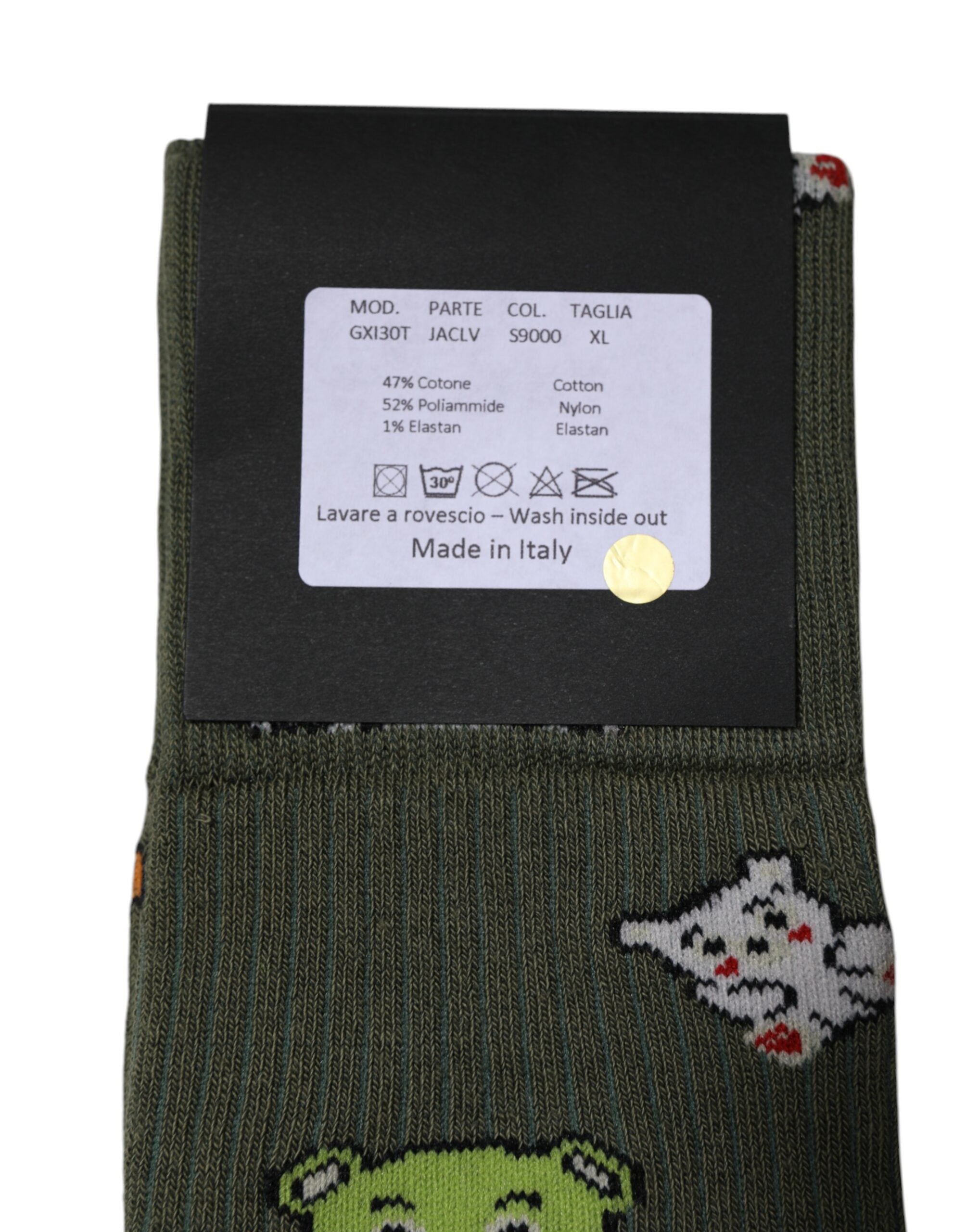 Dolce & Gabbana Green Nylon DG Bear Printed Mid Calf Socks -   -  Dolce & Gabbana.