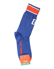 Dolce & Gabbana Blue Cotton DG Logo Print Mid Calf Socks -   -  Dolce & Gabbana.