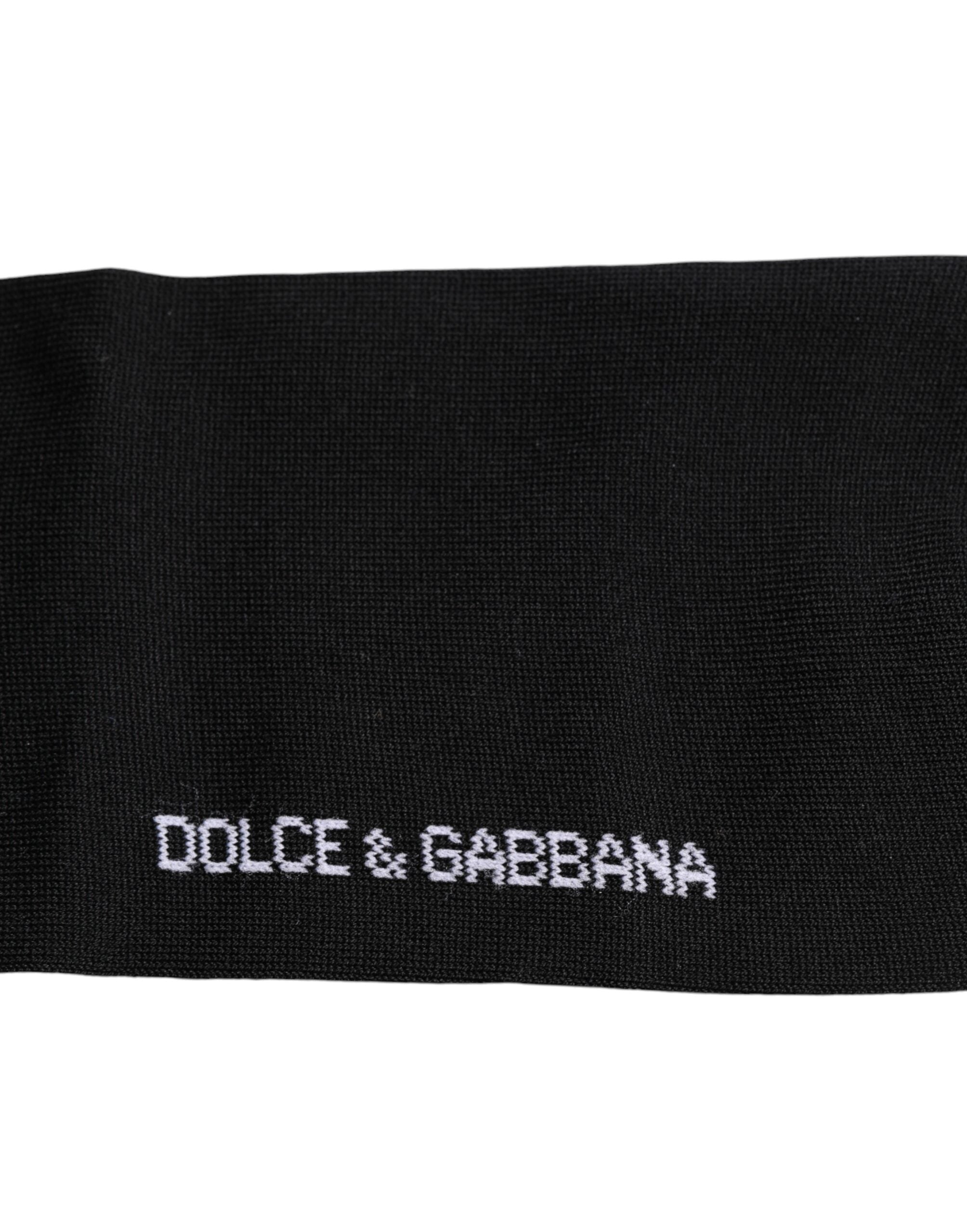 Dolce & Gabbana Black DG Logo Print Cotton Over Calf Socks -   -  Dolce & Gabbana.