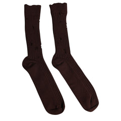 Dolce & Gabbana Brown Cotton Stretch Over The Calf Socks -   -  Dolce & Gabbana.