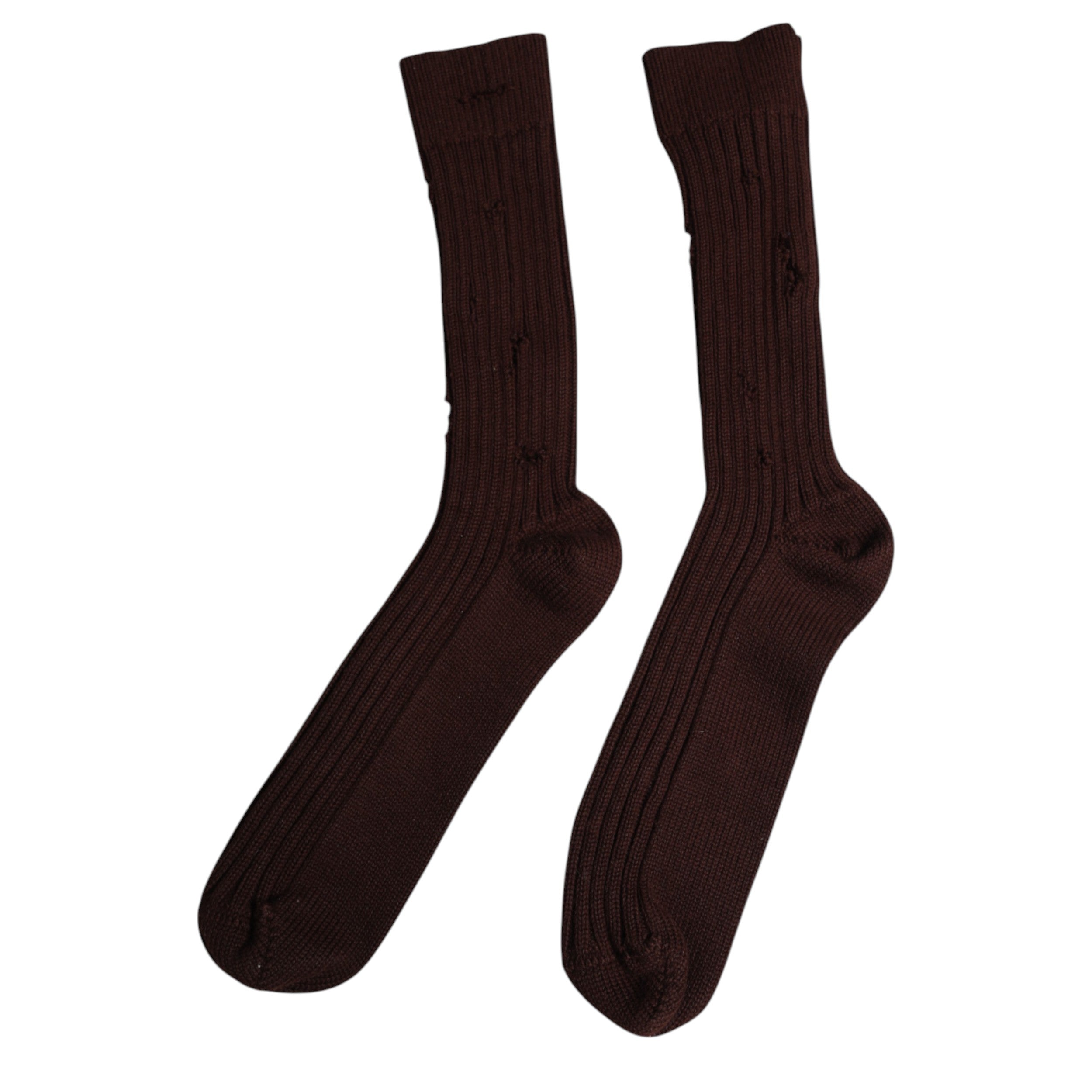 Dolce & Gabbana Brown Cotton Stretch Over The Calf Socks -   -  Dolce & Gabbana.