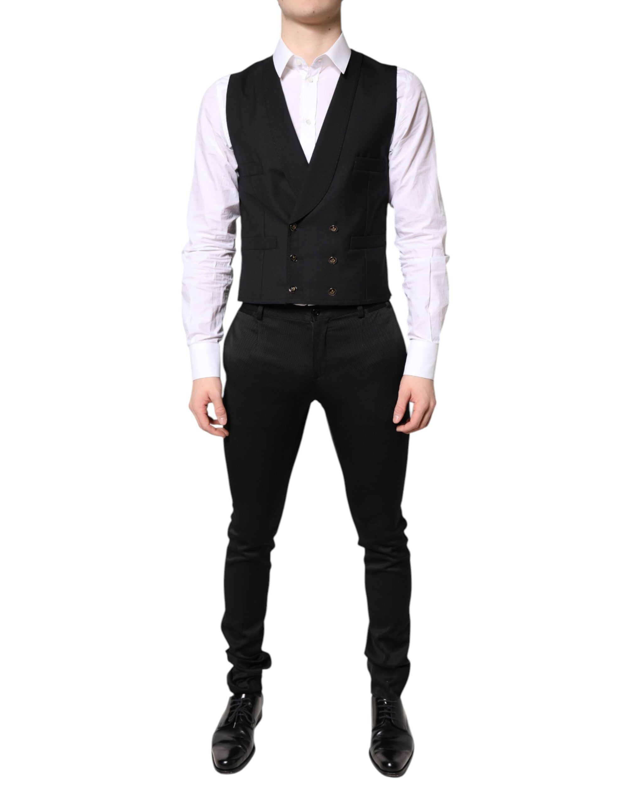 Dolce & Gabbana Black Single Breasted Formal Blazer with Vest -   -  Dolce & Gabbana.
