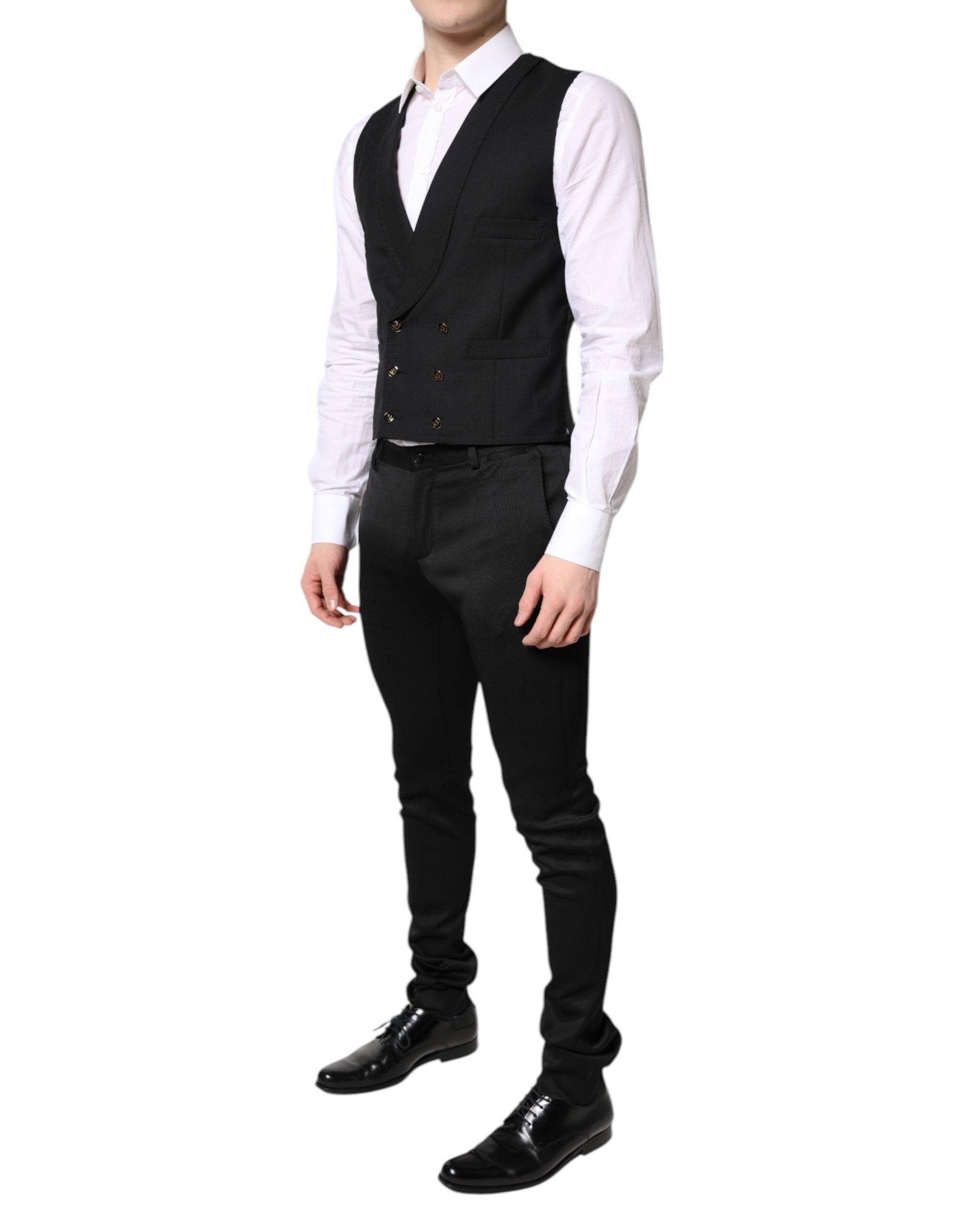 Dolce & Gabbana Black Single Breasted Formal Blazer with Vest -   -  Dolce & Gabbana.