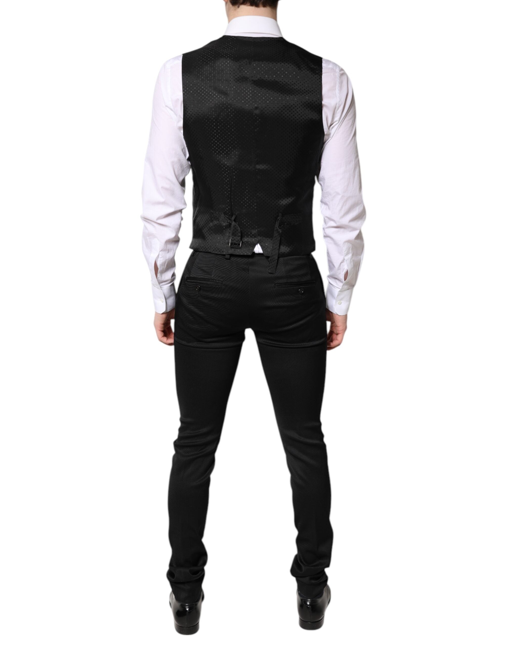 Dolce & Gabbana Black Single Breasted Formal Blazer with Vest -   -  Dolce & Gabbana.