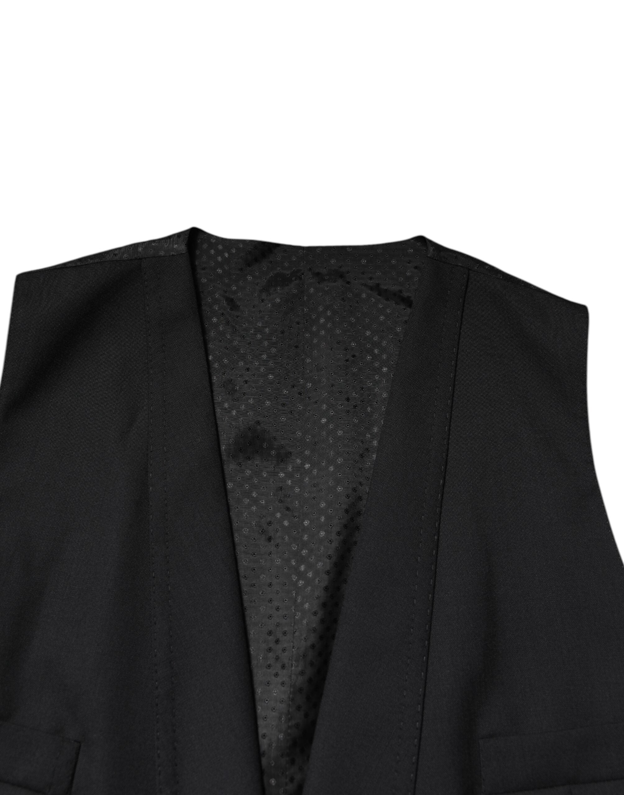 Dolce & Gabbana Black Single Breasted Formal Blazer with Vest -   -  Dolce & Gabbana.