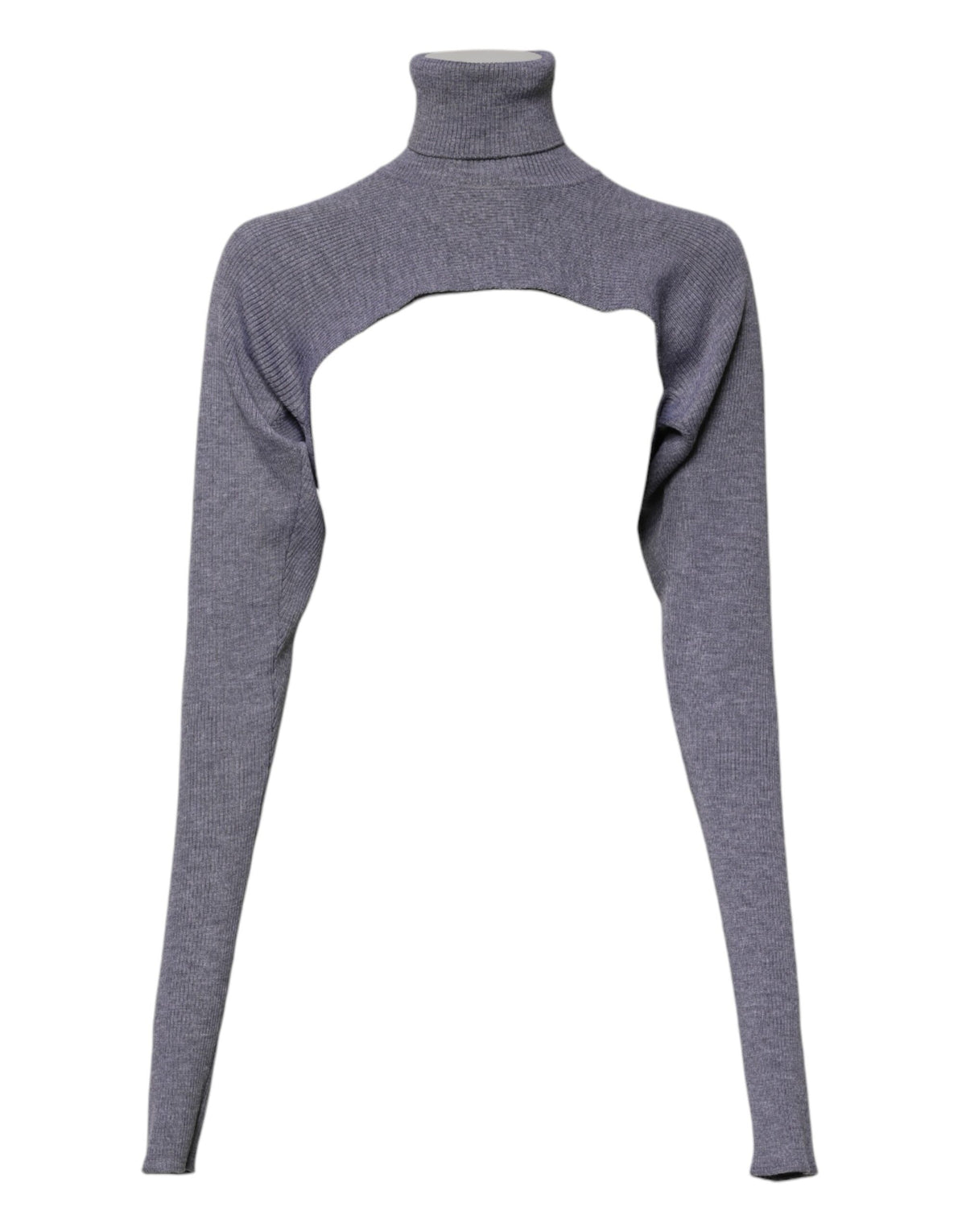 Dolce & Gabbana Gray Wool Knit Turtleneck Cropped Top Sweater -   -  Dolce & Gabbana.