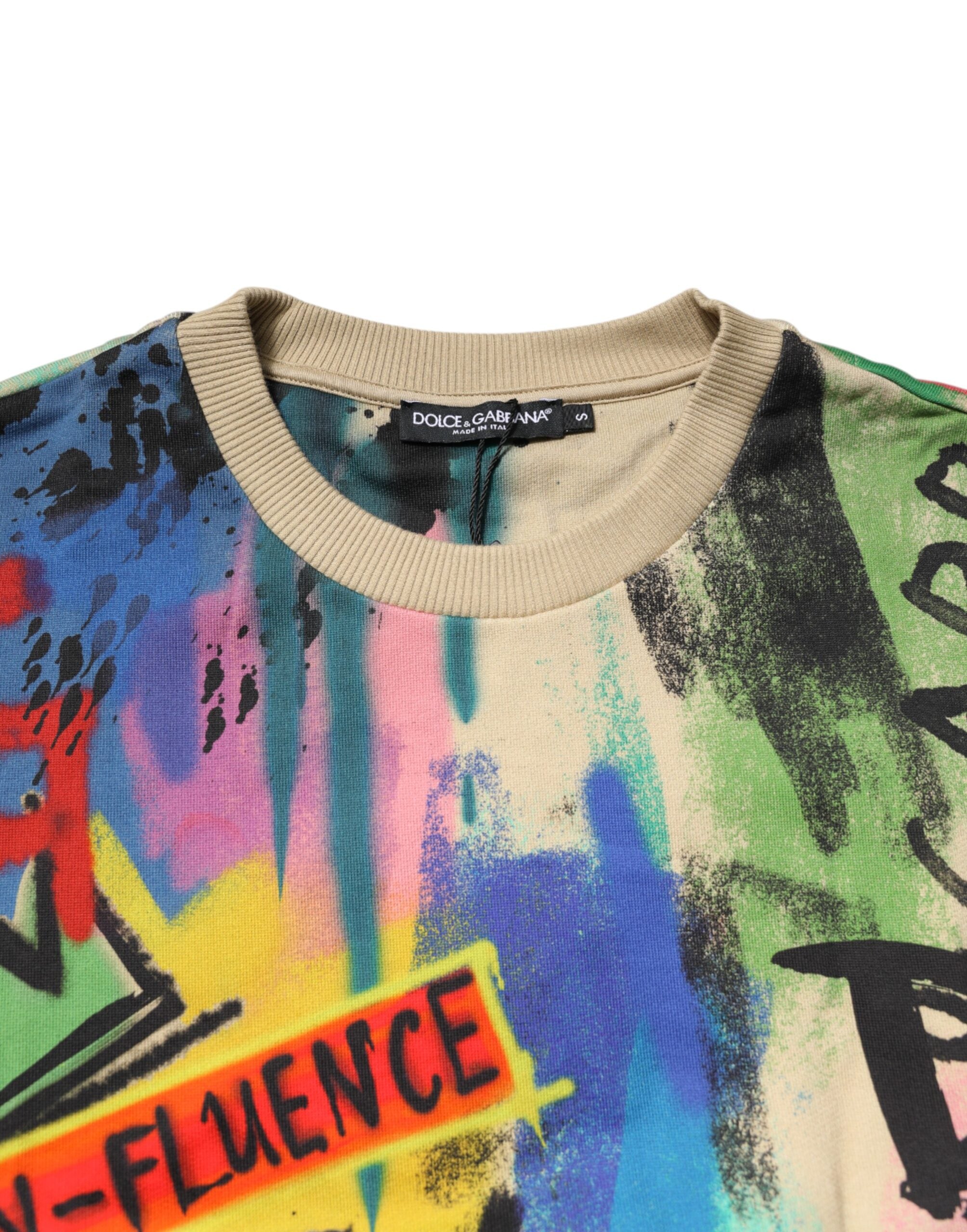Dolce & Gabbana Multicolor Print Cotton Pullover Sweater -   -  Dolce & Gabbana.