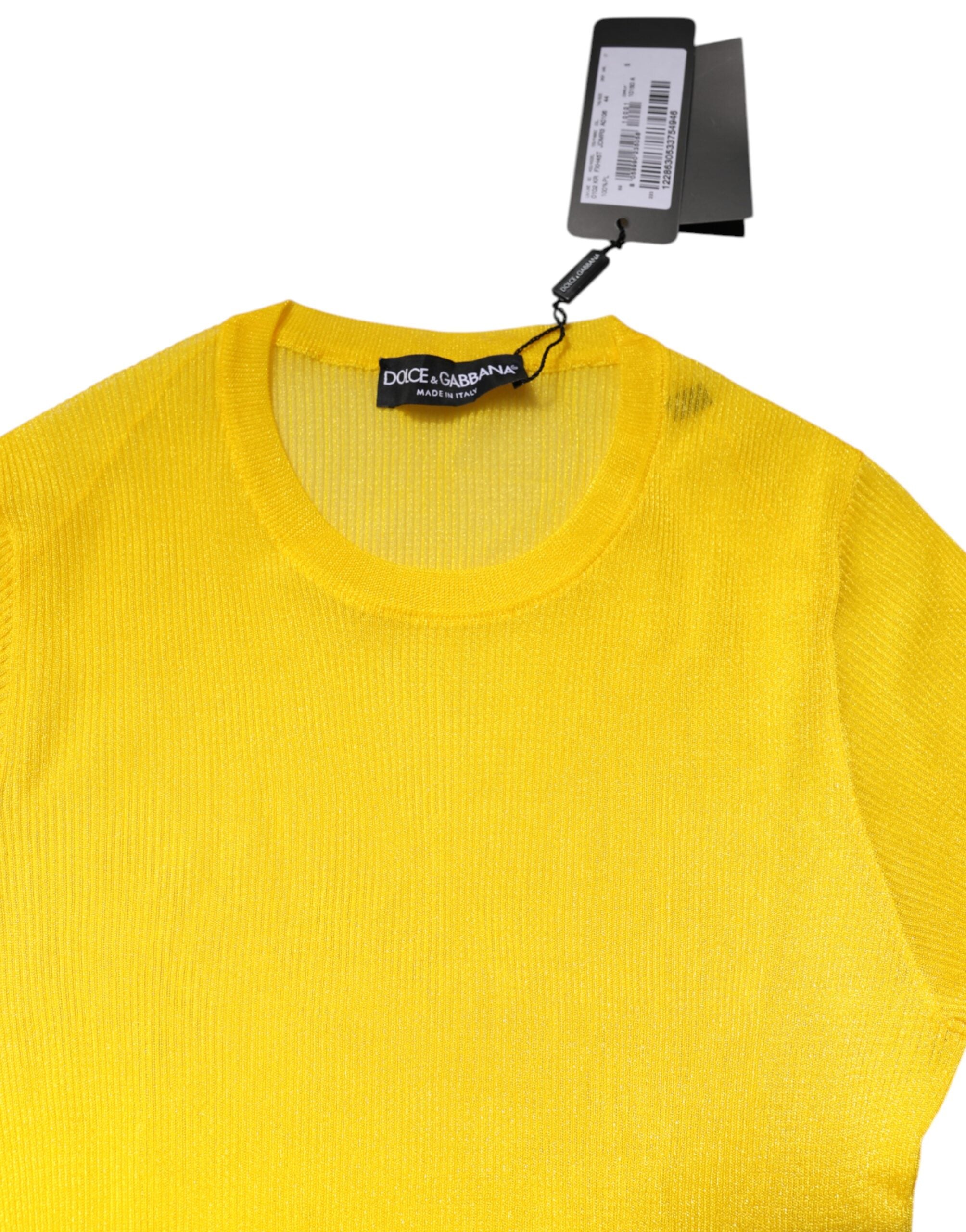 Dolce & Gabbana Yellow Polyester Women Pullover Top Sweater -   -  Dolce & Gabbana.