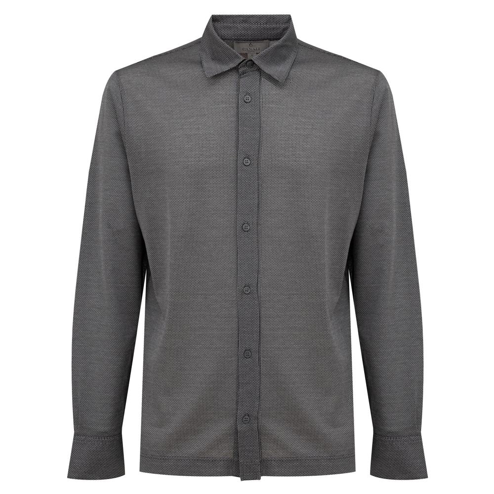 Canali Gray Cotton Shirt -   -  Canali.