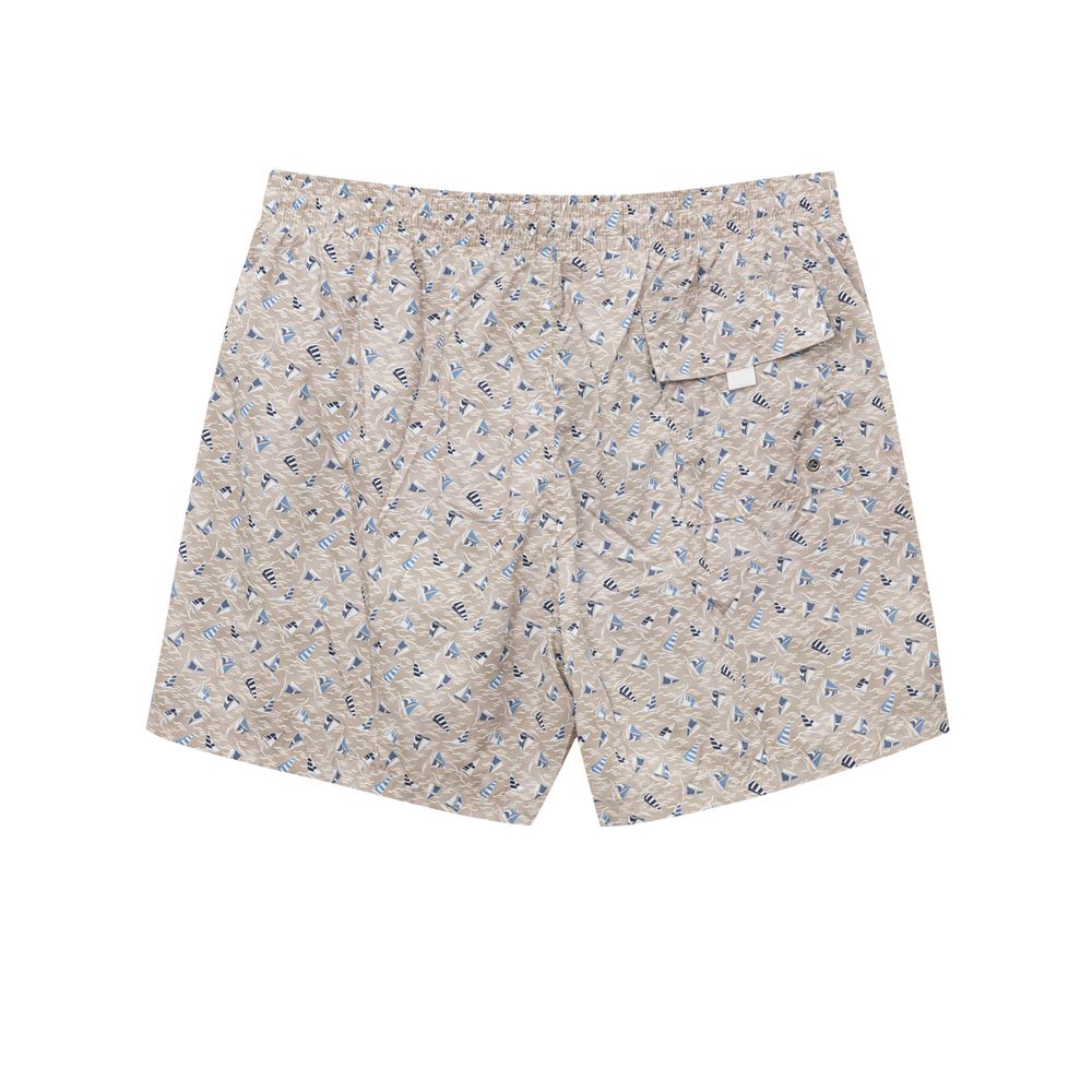 Canali Beige Polyester Swim Short -   -  Canali.