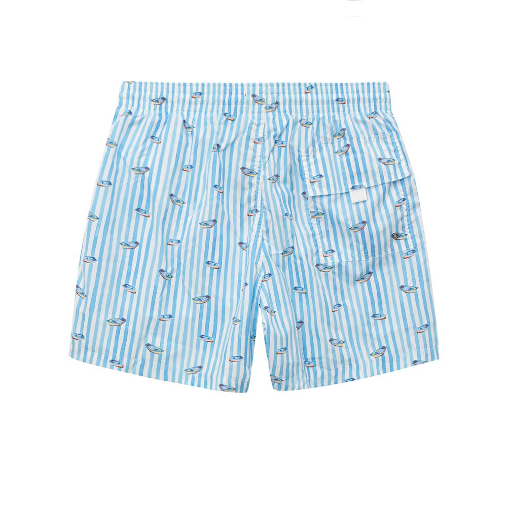 Canali Blue Polyester Swim Short -   -  Canali.