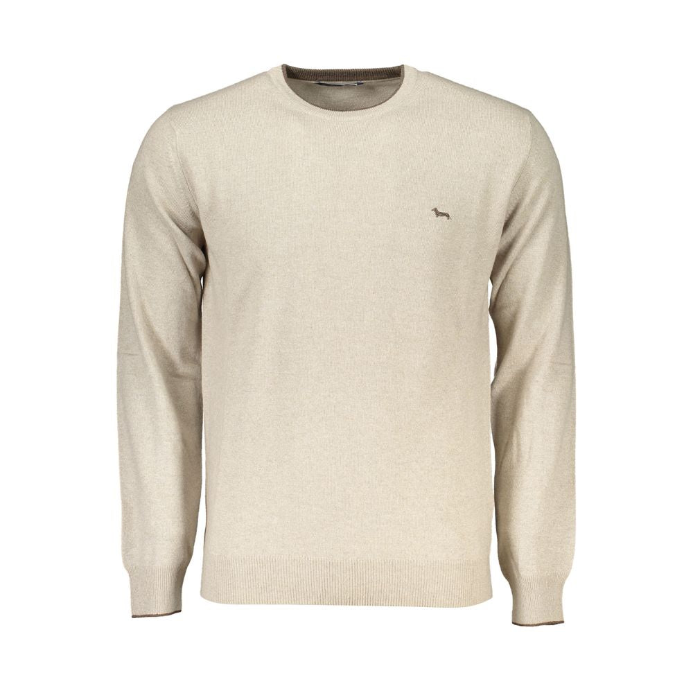 Harmont & Blaine Beige Crew Neck Luxury Sweater with Embroidery -   -  Harmont & Blaine.