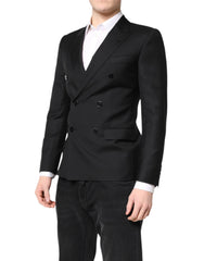 Dolce & Gabbana Black MARTINI Double Breasted Coat Blazer -   -  Dolce & Gabbana.