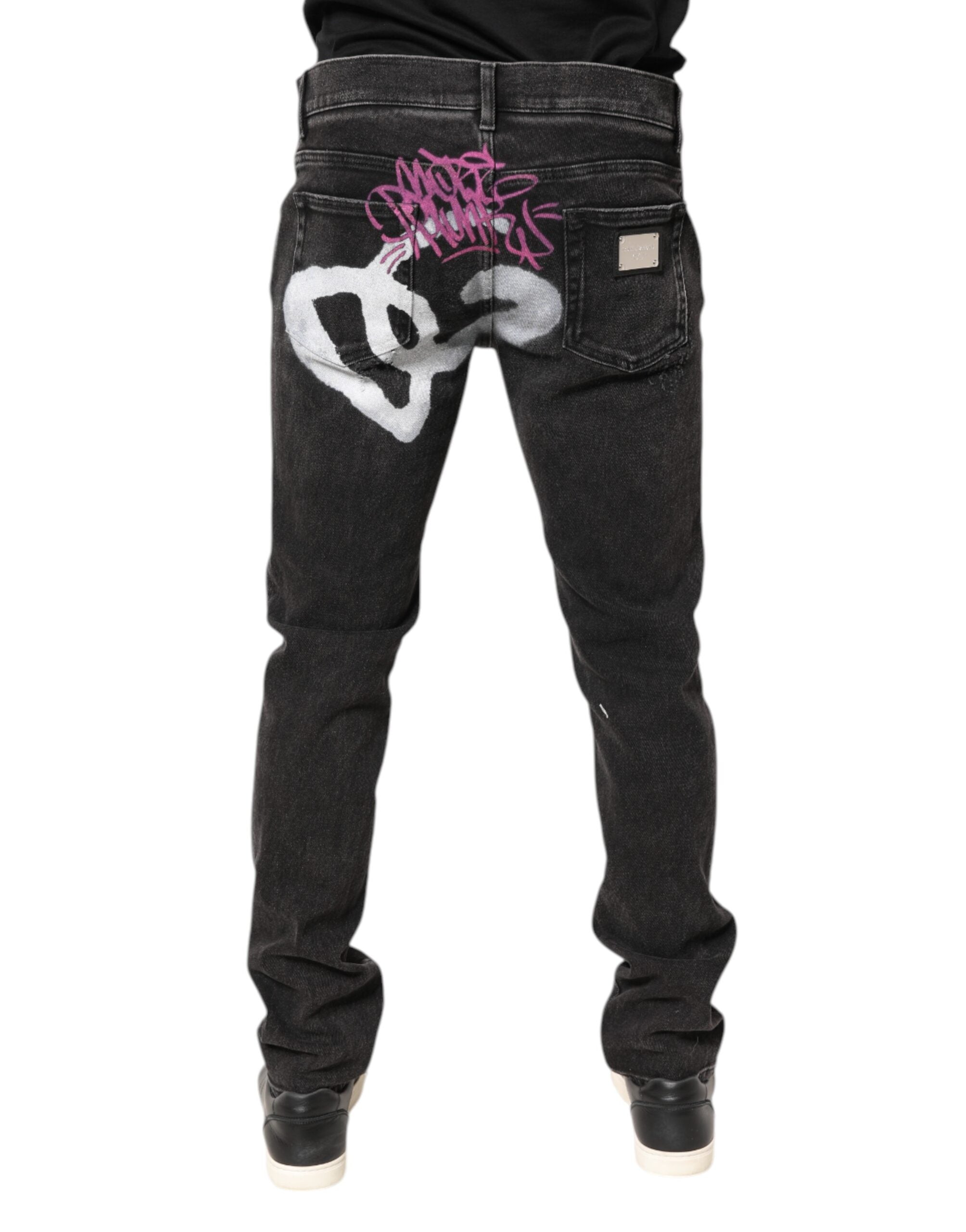 Dolce & Gabbana Gray Washed Cotton Skinny Denim Jeans -   -  Dolce & Gabbana.