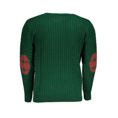 U.S. Grand Polo Twist-Knit Green Crew Neck Sweater -   -  U.S. Grand Polo.