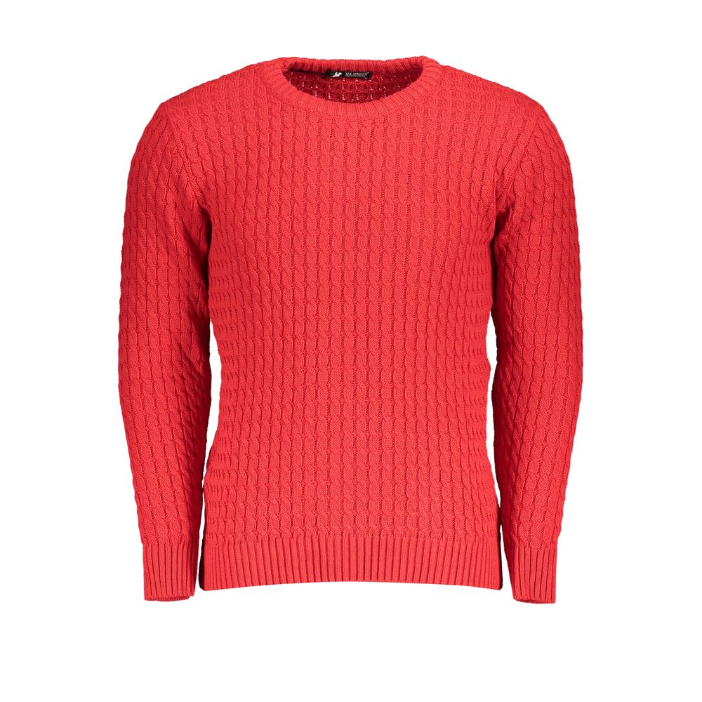 U.S. Grand Polo Elegant Twisted Crew Neck Sweater in Pink -   -  U.S. Grand Polo.