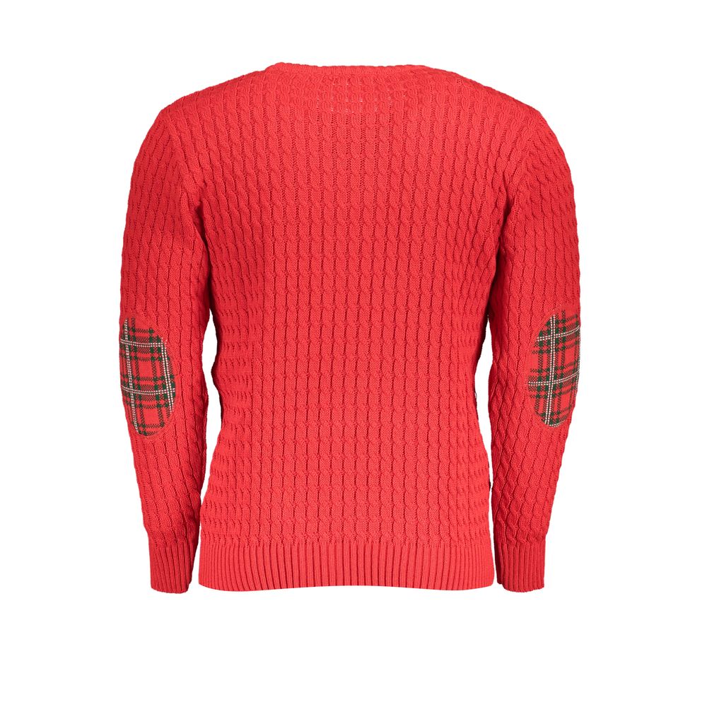 U.S. Grand Polo Elegant Twisted Crew Neck Sweater in Pink -   -  U.S. Grand Polo.