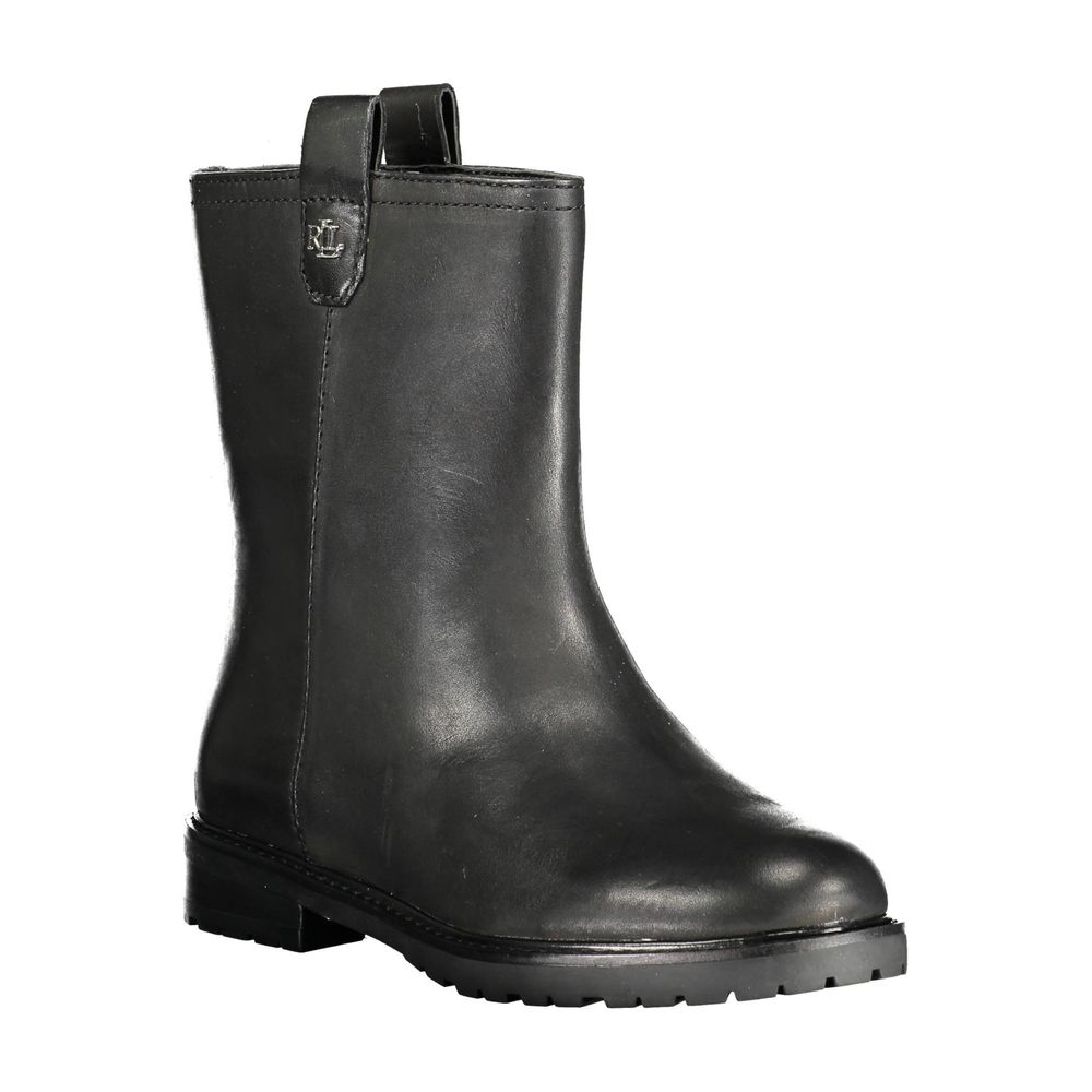 Ralph Lauren Black Leather Women Boot -   -  Ralph Lauren.