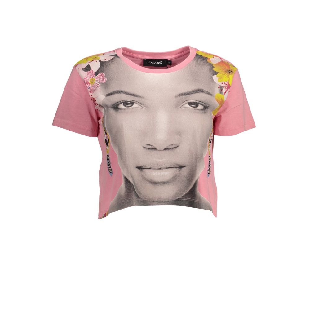Desigual Pink Cotton Women T-Shirt -   -  Desigual.
