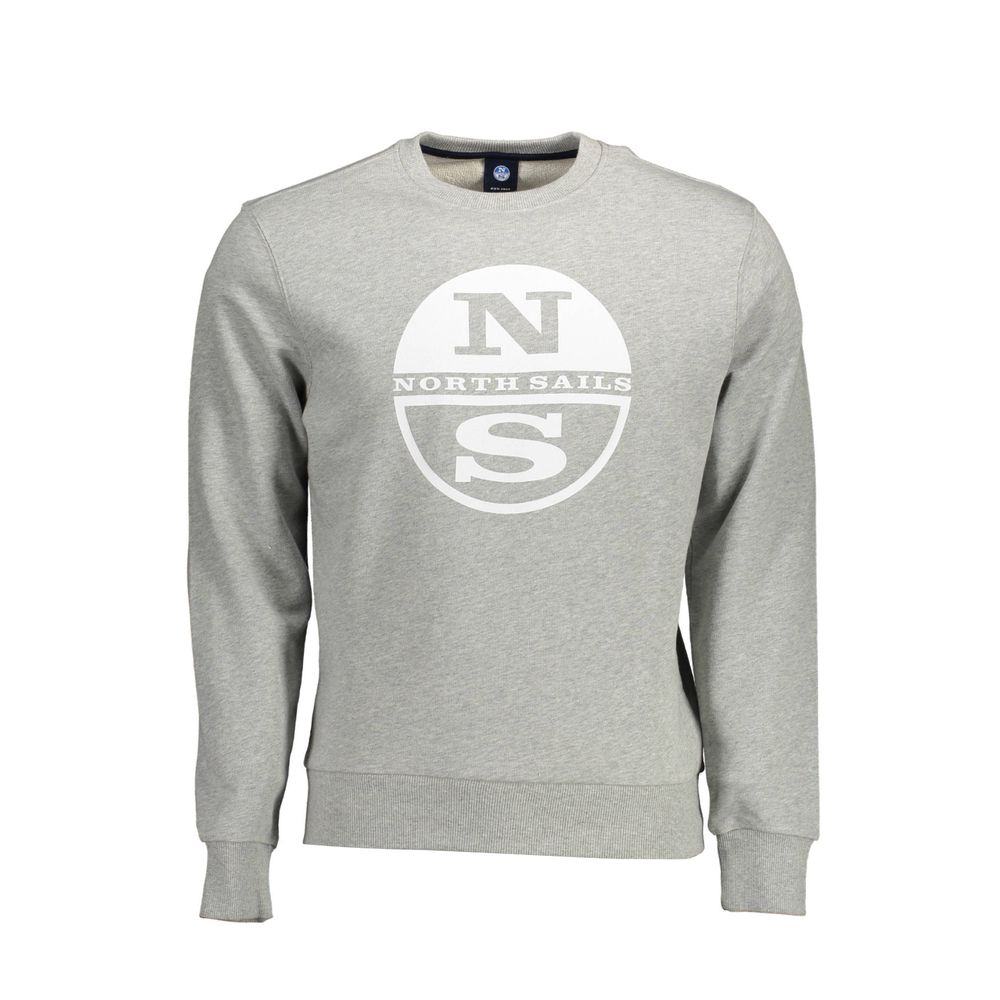 North Sails Gray Cotton Men Sweater -   -  North Sails.