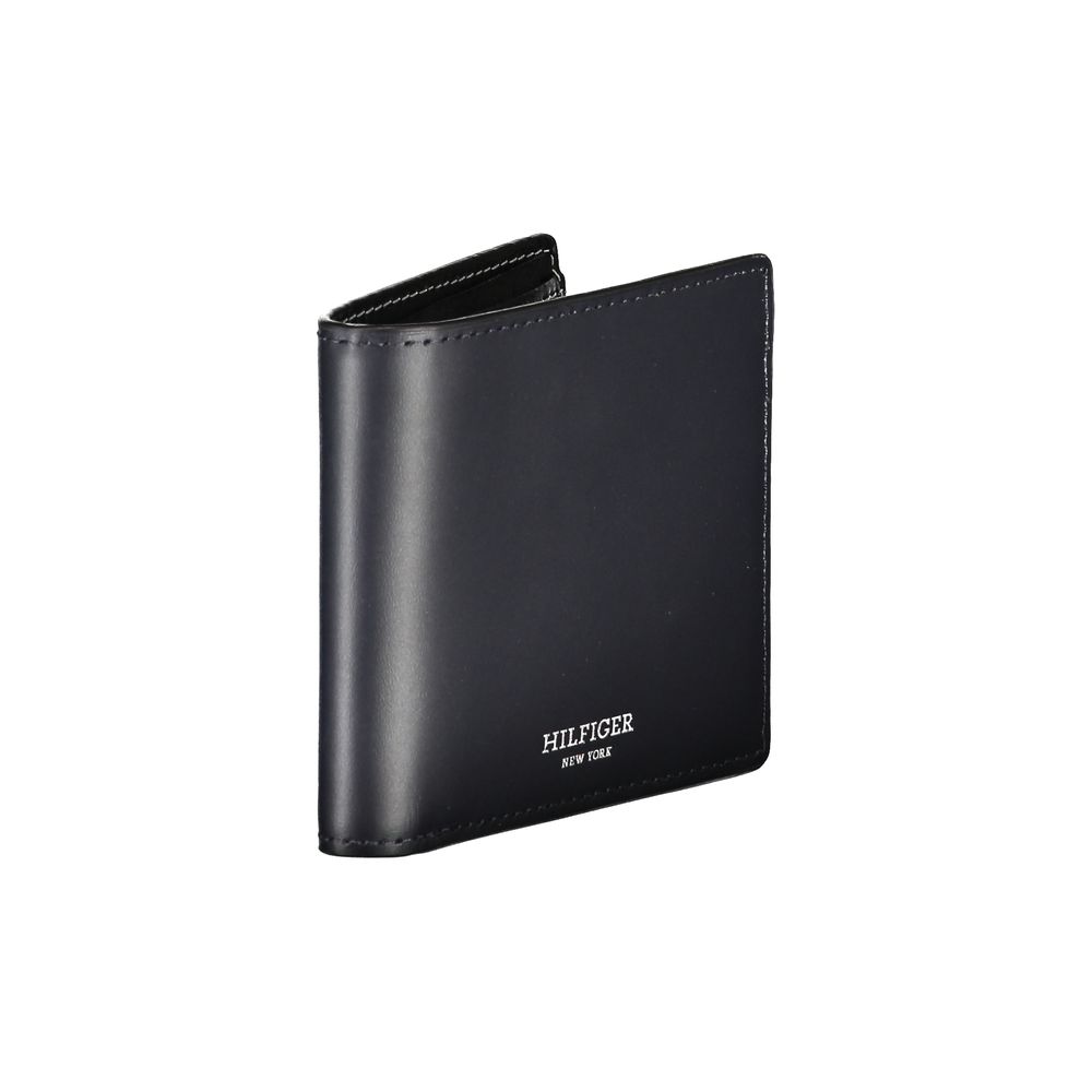 Tommy Hilfiger Elegant Blue Leather Bifold Wallet -  Leather Wallet for Men -  Tommy Hilfiger.