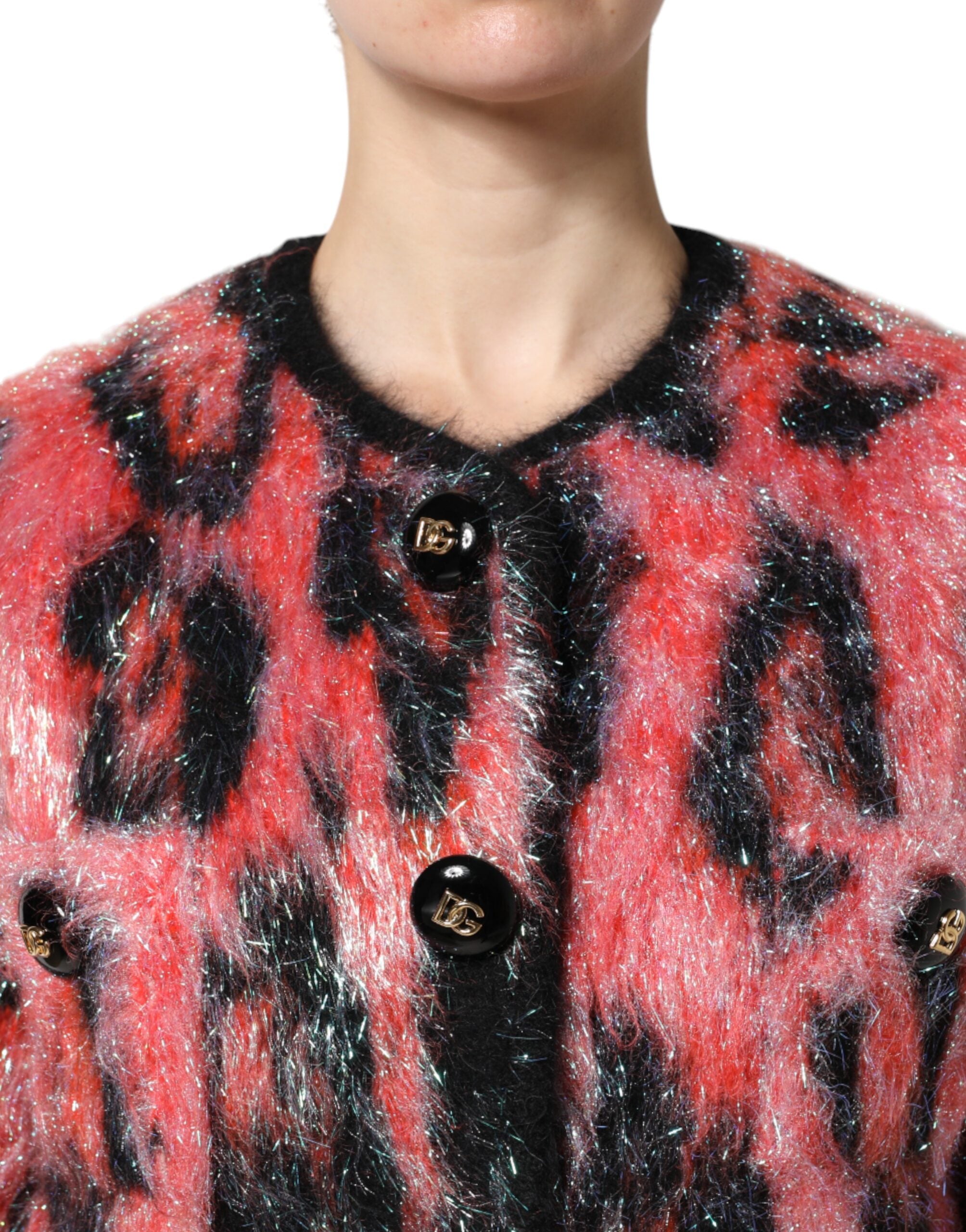 Dolce & Gabbana Red Mohair Wool Button Down Cardigan Sweater -   -  Dolce & Gabbana.