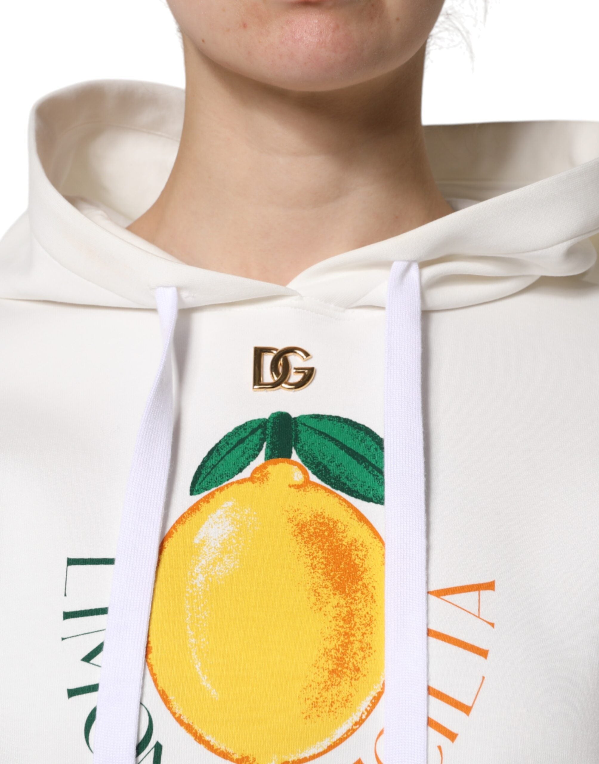 Dolce & Gabbana Ivory Cotton Printed Hooded Pullover Sweater -   -  Dolce & Gabbana.