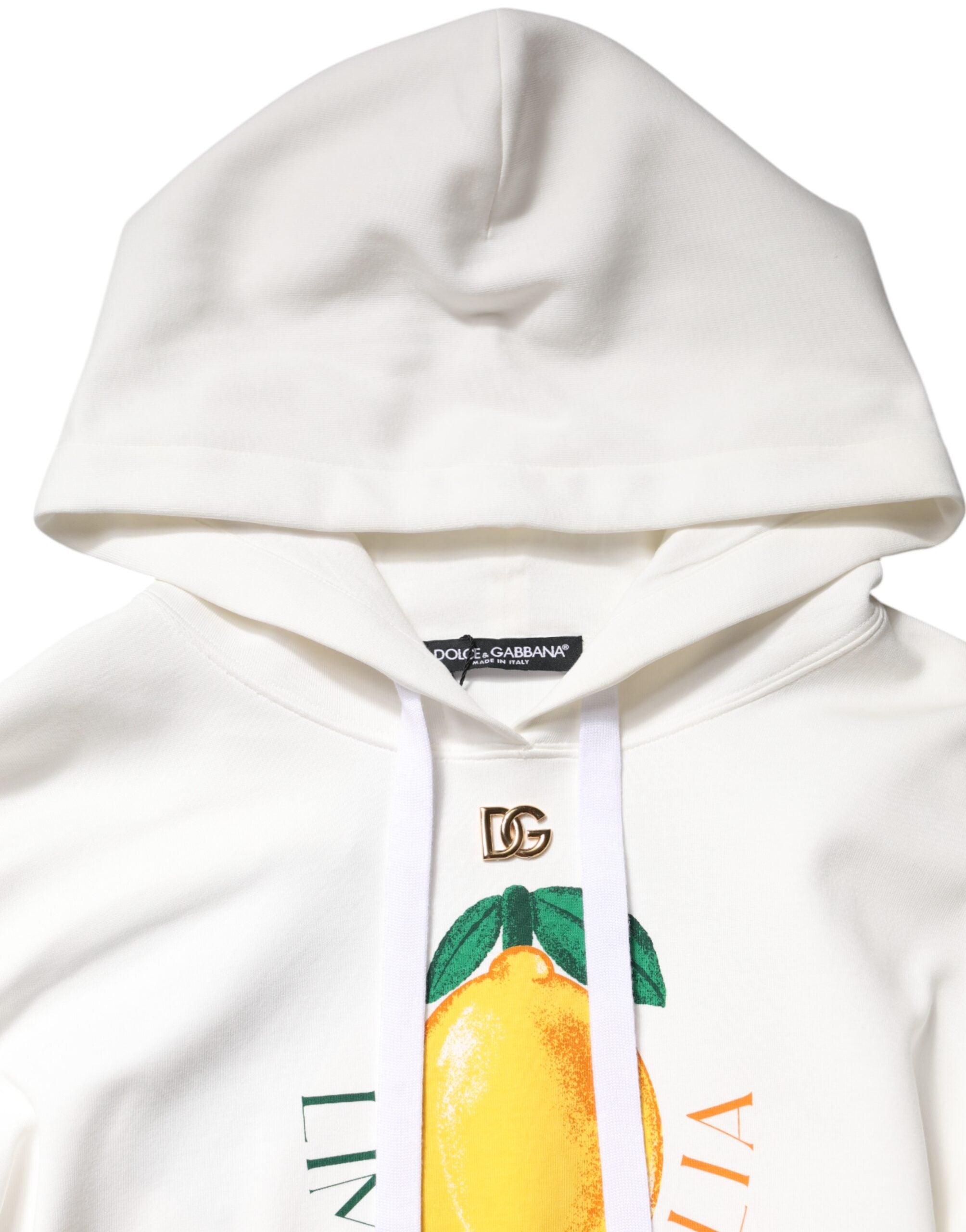 Dolce & Gabbana Ivory Cotton Printed Hooded Pullover Sweater -   -  Dolce & Gabbana.