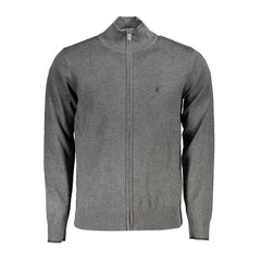 U.S. Grand Polo Sleek Gray Long Sleeve Zip Cardigan -   -  U.S. Grand Polo.