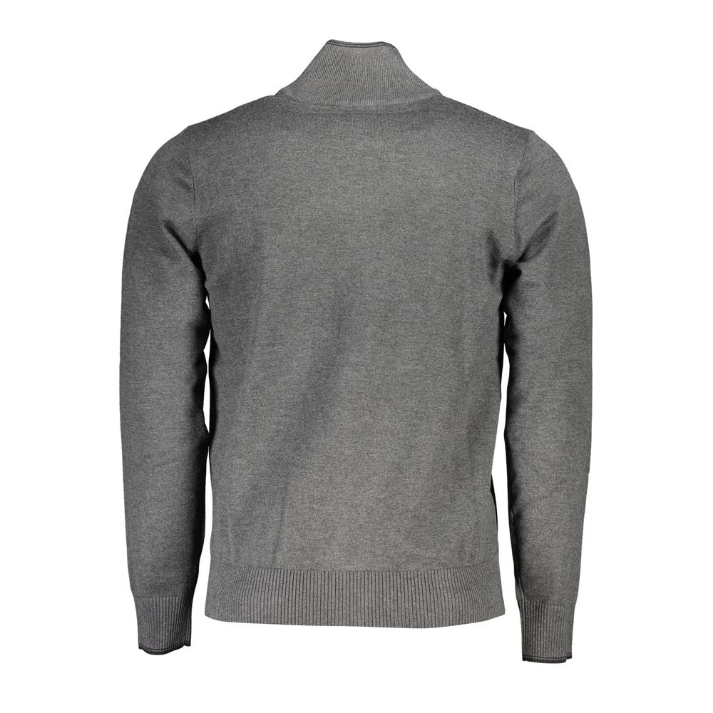 U.S. Grand Polo Sleek Gray Long Sleeve Zip Cardigan -   -  U.S. Grand Polo.