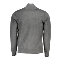 U.S. Grand Polo Sleek Gray Long Sleeve Zip Cardigan -   -  U.S. Grand Polo.