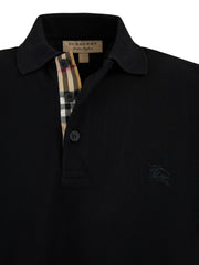Burberry Black Cotton Collared Polo Shirt -   -  Burberry.