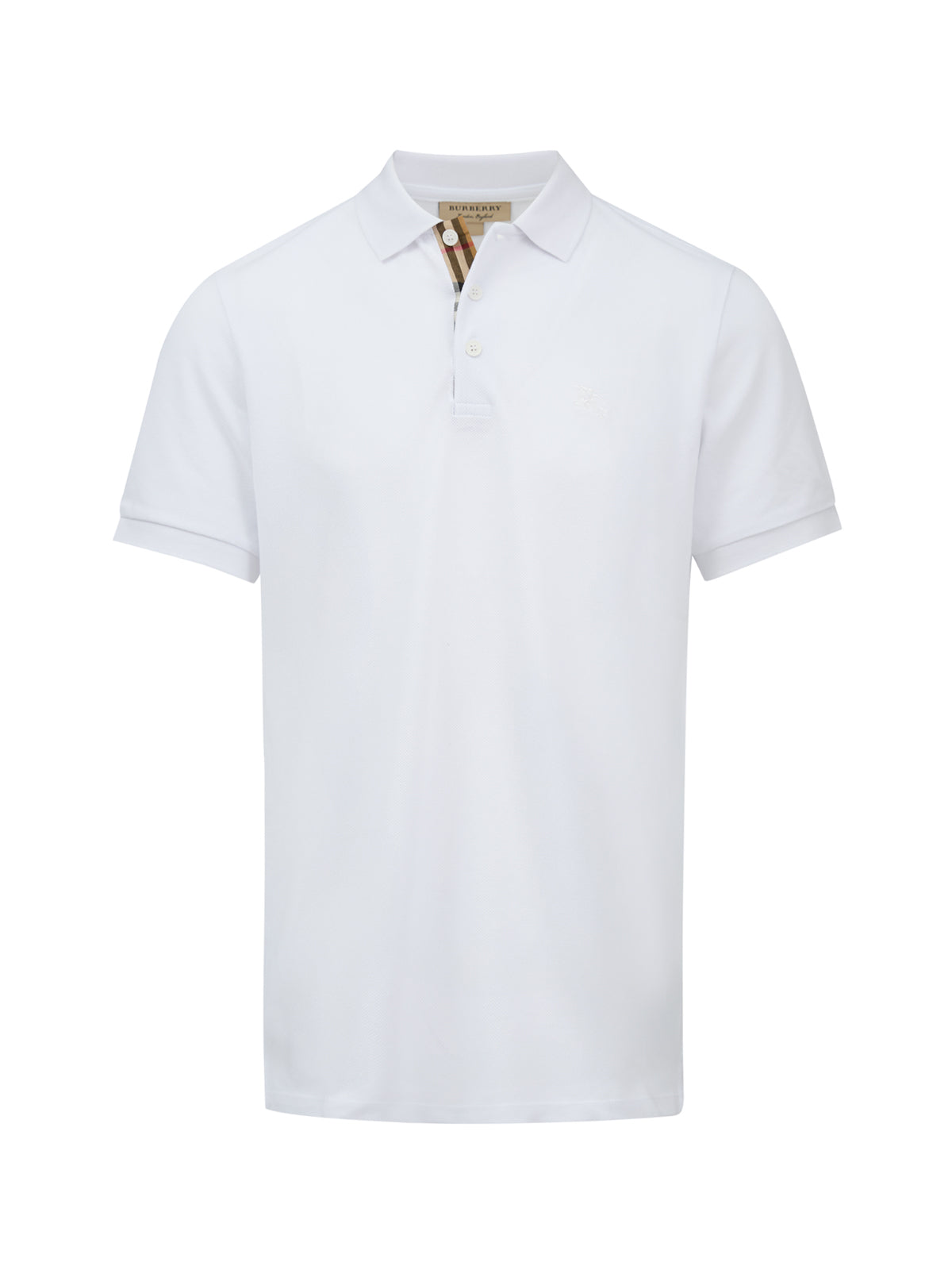 Burberry White Cotton Collared Polo Shirt -   -  Burberry.