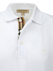 Burberry White Cotton Collared Polo Shirt -   -  Burberry.