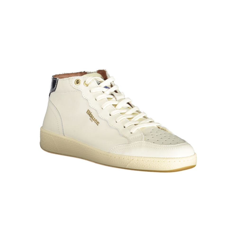 Blauer White Leather Men Sneaker -   -  Blauer.