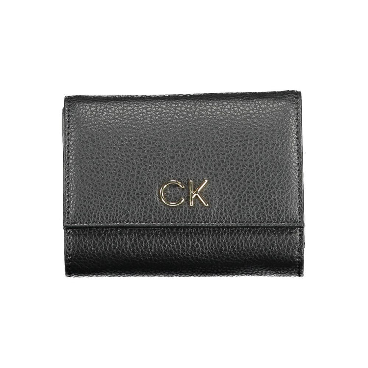 Calvin Klein - Sleek Textured Polyethylene Wallet with Zip Coin Pocket - Black Calvin Klein