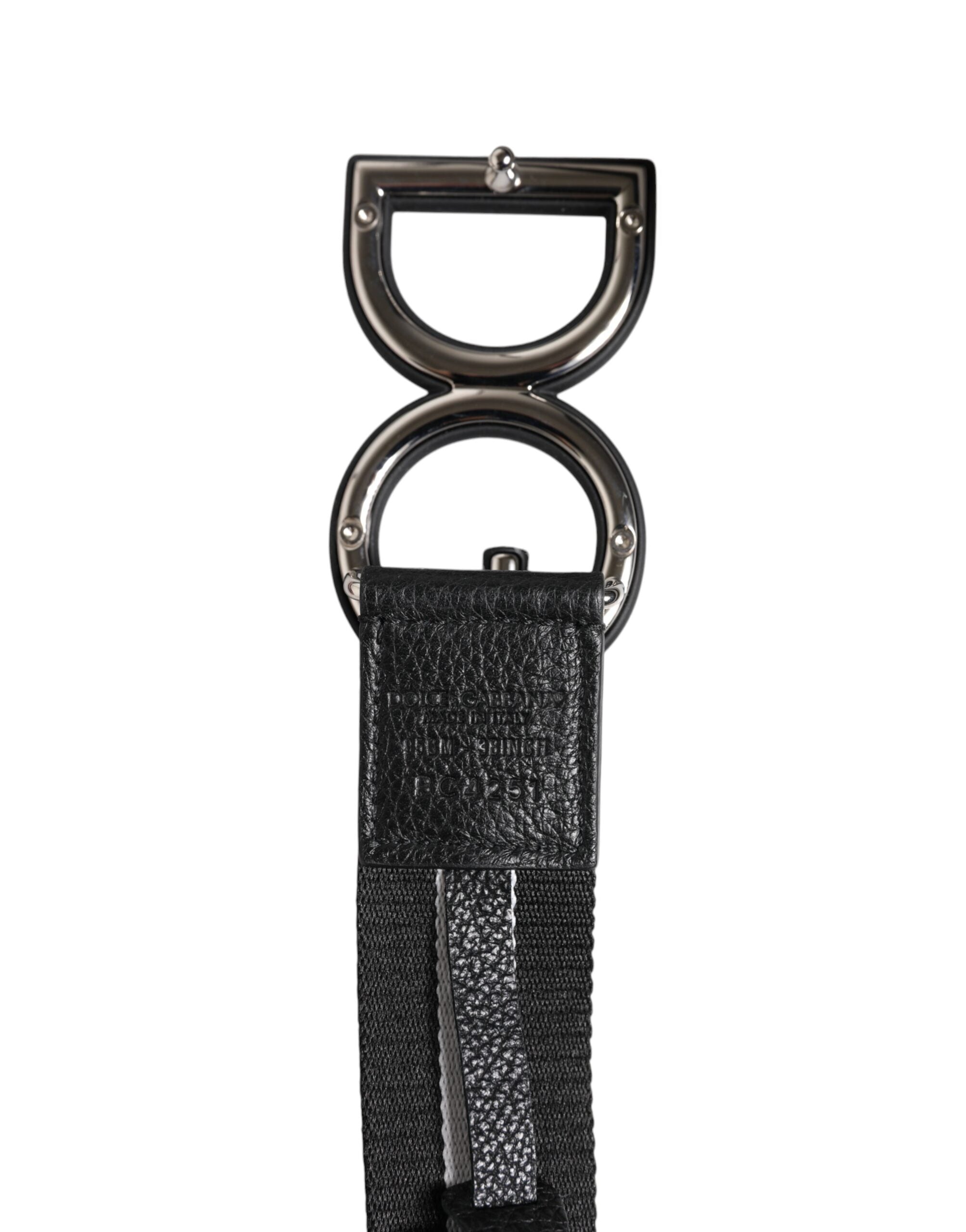 Dolce & Gabbana Black Polyester Logo Print DG Buckle Belt -   -  Dolce & Gabbana.