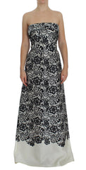 Dolce & Gabbana White Floral Lace Silk Corset Maxi Dress -   -  Dolce & Gabbana.
