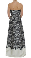 Dolce & Gabbana White Floral Lace Silk Corset Maxi Dress -   -  Dolce & Gabbana.