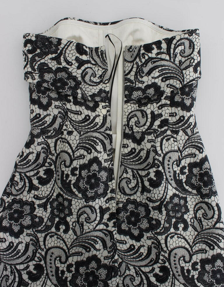 Dolce & Gabbana White Floral Lace Silk Corset Maxi Dress -   -  Dolce & Gabbana.