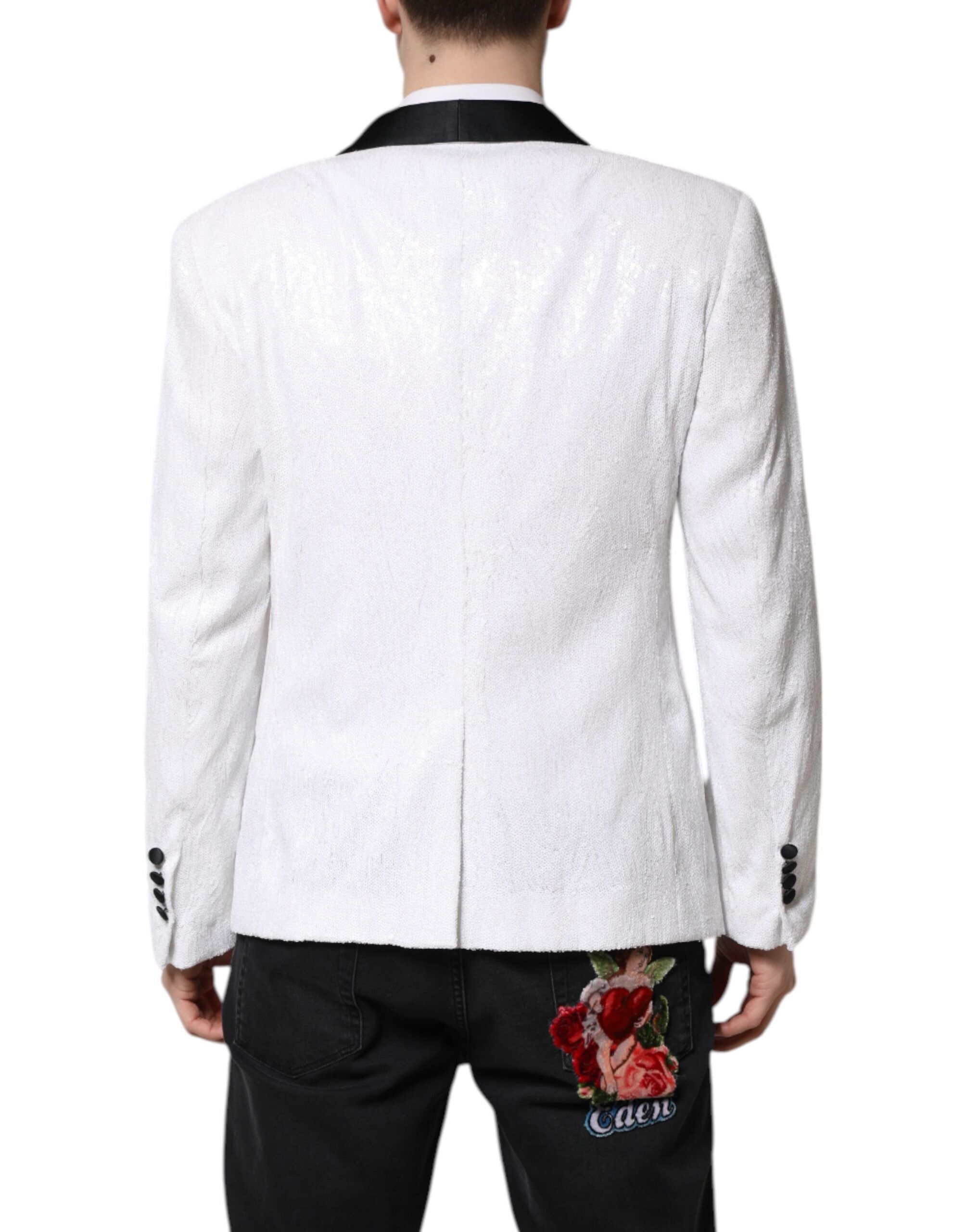 Dolce & Gabbana White Nylon Single Breasted Coat Blazer -   -  Dolce & Gabbana.