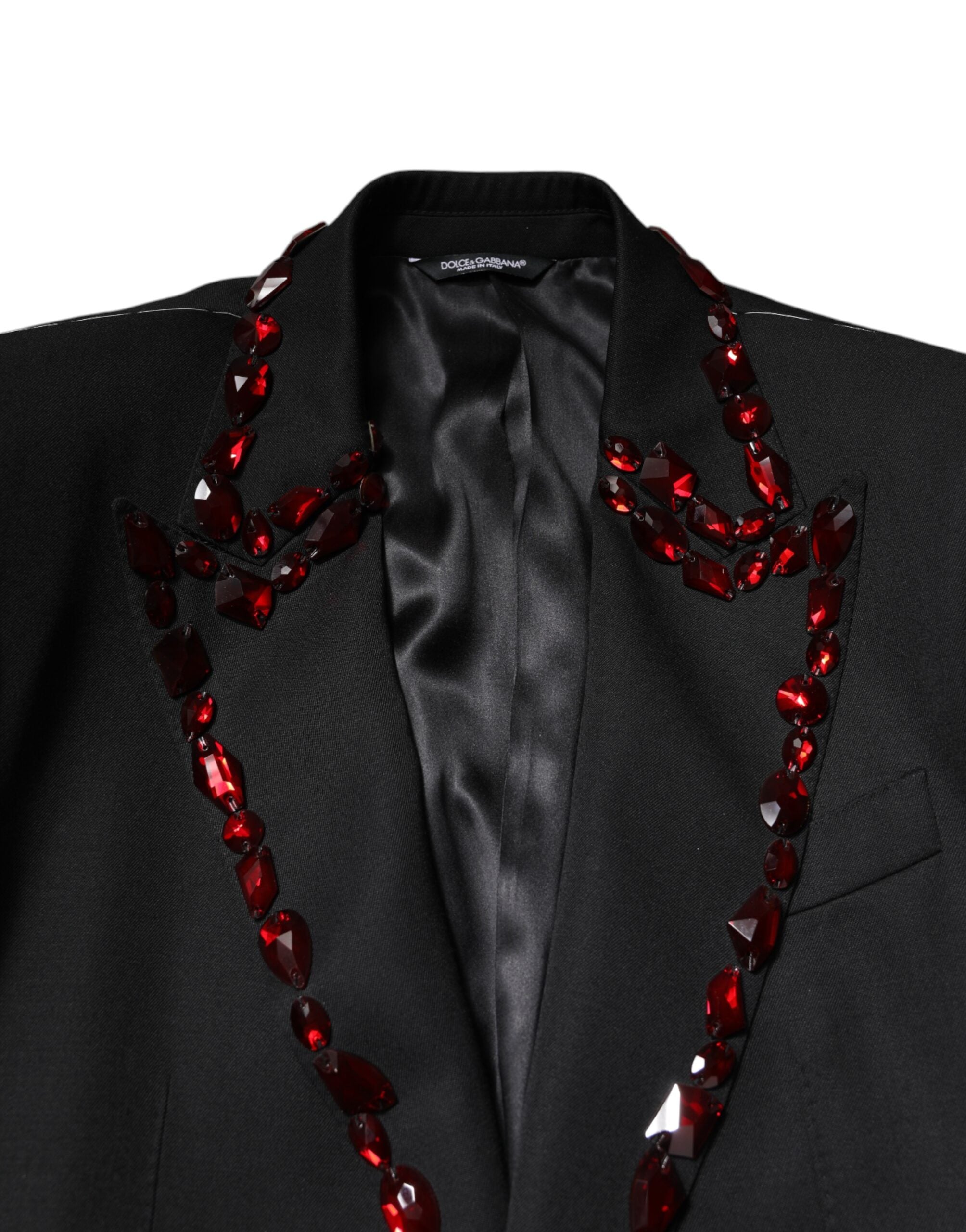 Dolce & Gabbana Black SICILIA CrystalEmbellished Coat Blazer -   -  Dolce & Gabbana.